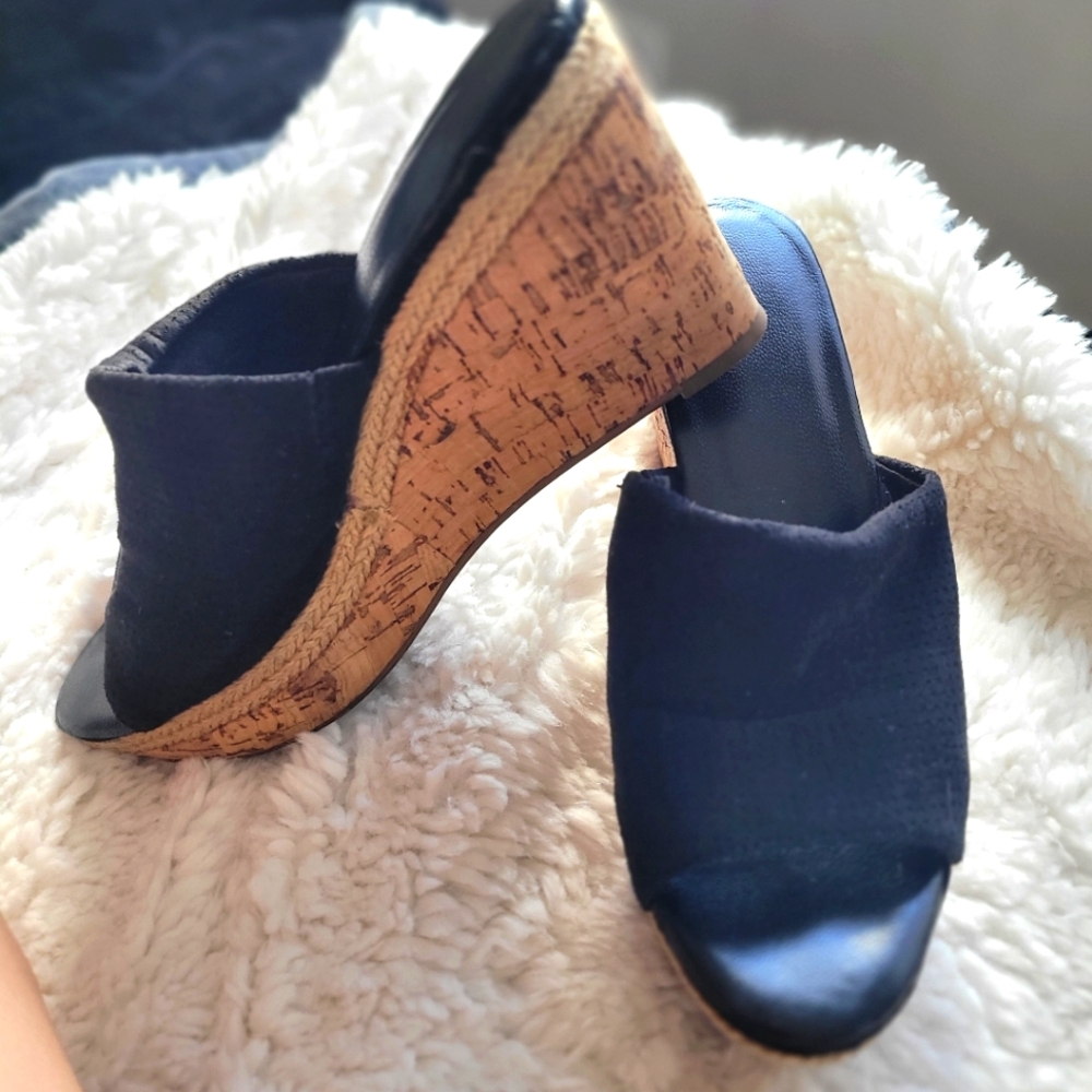 Black Wedge Sandals